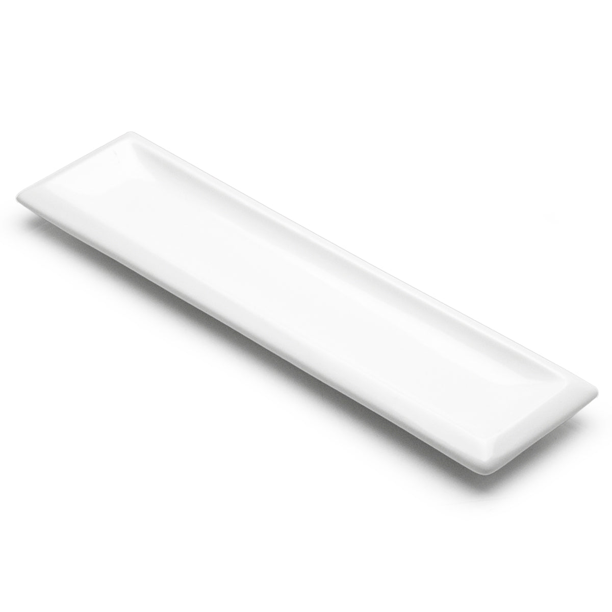 17-3/4"x4-1/4" Rectangular Plate, White Ceramic