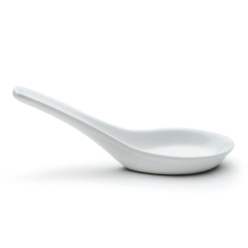 5" Soup Spoon, White Ceramic