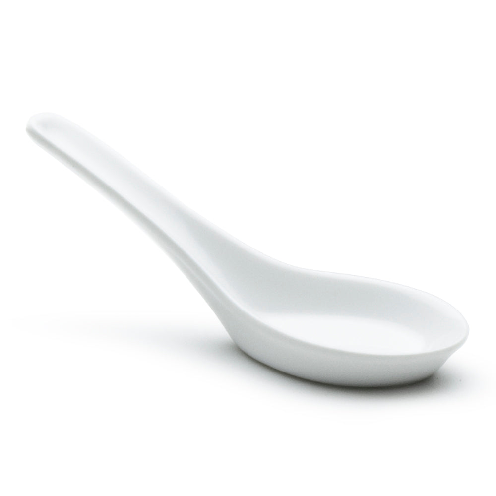 5" Soup Spoon, White Ceramic