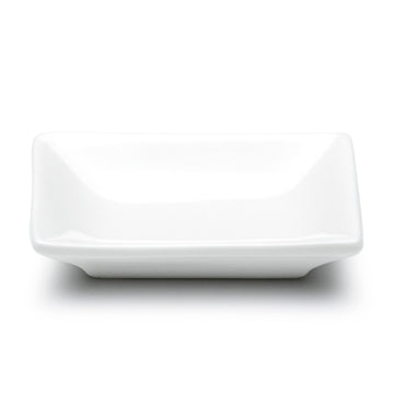 3-3/4"x2-1/2" Rectangular Plate, White Ceramic
