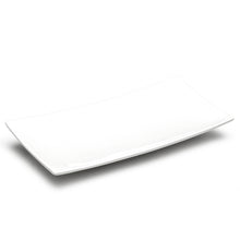 10¾″ × 5½″ White Ceramic Curved Rectangular Plate