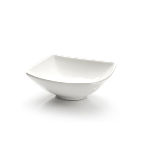 5-3/8"x1-3/4"H  Square Bowl, White Ceramic