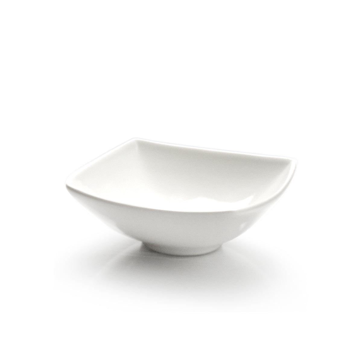 5-3/8"x1-3/4"H  Square Bowl, White Ceramic