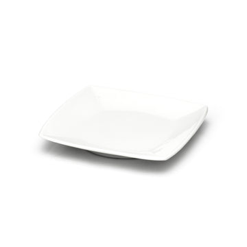 7" Square Plate , White Ceramic