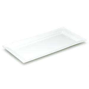 16-1/8"x7-7/8" Rectangular Plate, White Ceramic