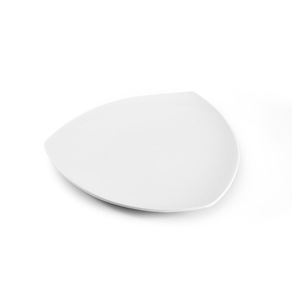10" Triangular Plate , White Ceramic