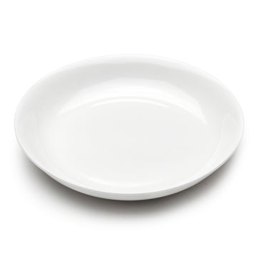 8-3/4"x1-1/2"H Round Shallow Bowl, White Ceramic