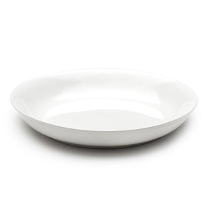 8-3/4"x1-1/2"H Round Shallow Bowl, White Ceramic