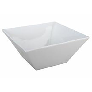 9" Square Bowl, White Ceramic