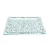 Transparent Textured Glass Square Plate, 11 in — GH-21