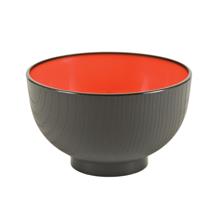 Lacquer Soup Bowl 4.5", Black/Red