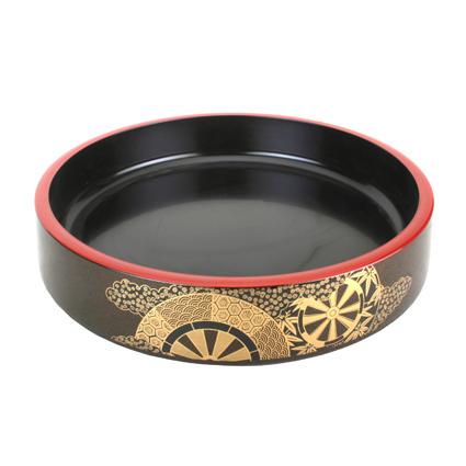 Lacquer Sushi Oke 10-3/4"D x 2-3/8"H, Black
