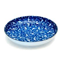 8-1/2" Round Porcelain Shallow Bowl, Blue Branches