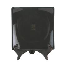 6-1/2" Square Plate, Black Ceramic