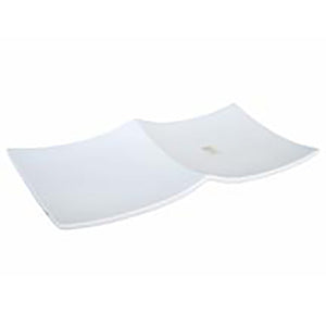 2-Compartment Square Plate 13-1/2"x6-5/8", White Ceramic