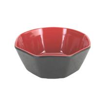 Melamine Octagonal Bowl 4-1/2", Black/Red