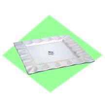 7" Ruffle Square Plate, White Ceramic