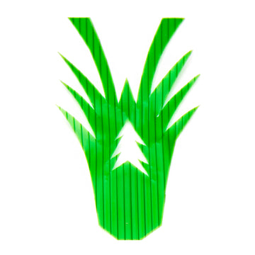 Plastic Balan Ebi Shrimp Shape 1000pc, Green