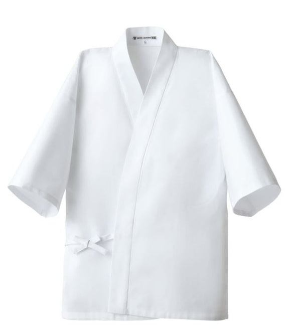 Sushi Chef Coat, Happy coat White Cotton -(L)