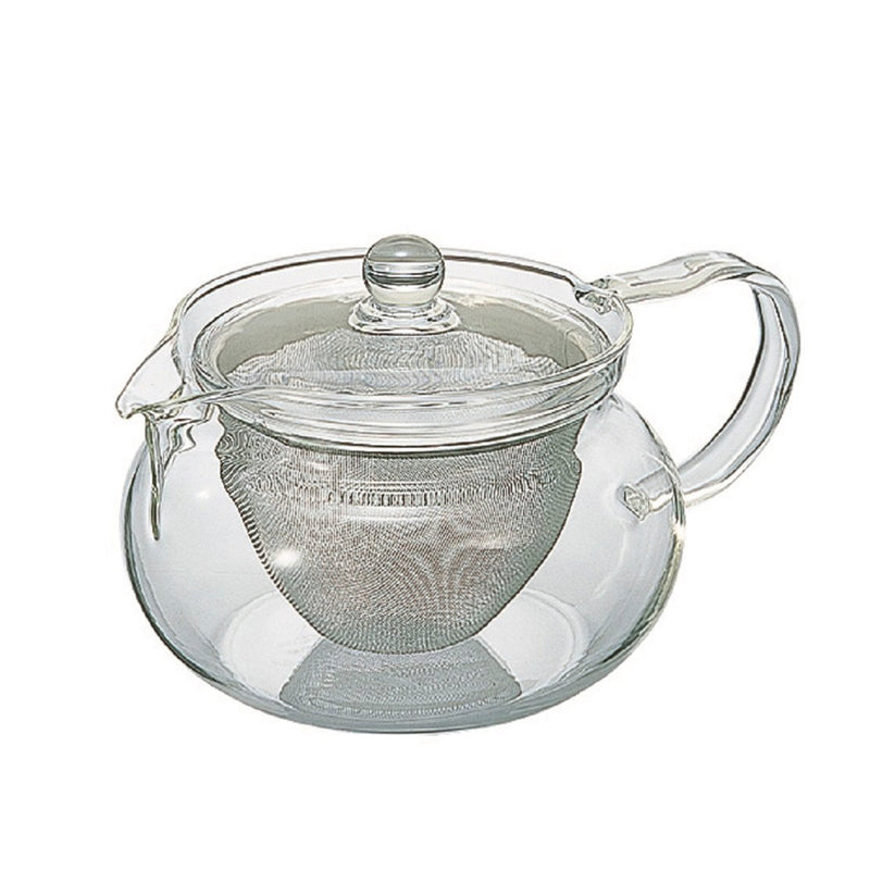 CHJMN-45T — a rounded glass pot with an internal basket