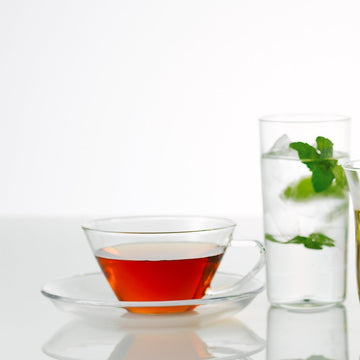 HARIO Heatproof Glass Cup & Saucer Wide