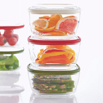 HARIO Glass Square Container S/M, Red