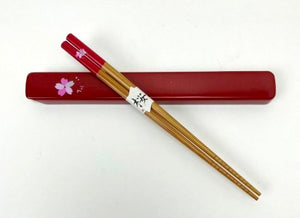 Chopstick w/Plastic Case Red
