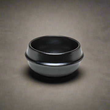 Black Korean Ceramic Stew Bowl, 123 mm