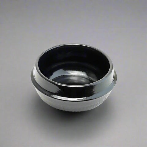 Black Korean Ceramic Stew Bowl, 5-1/2"