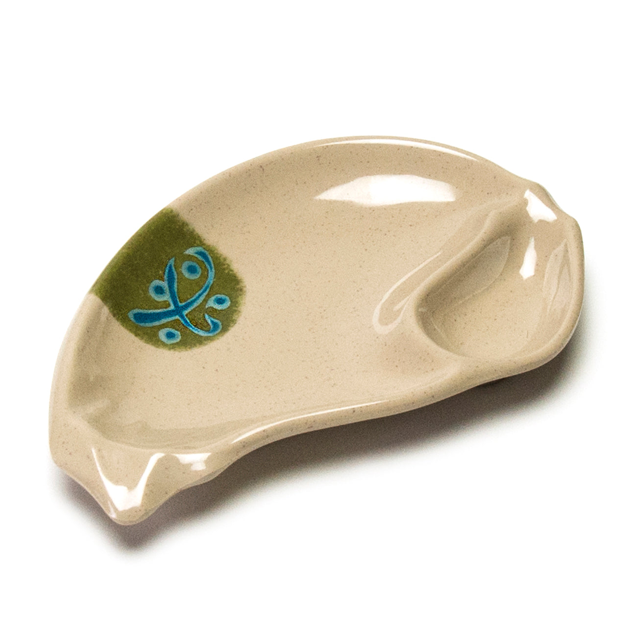 Melamine Half Moon 2-Compartment Plate 8-1/2", Green