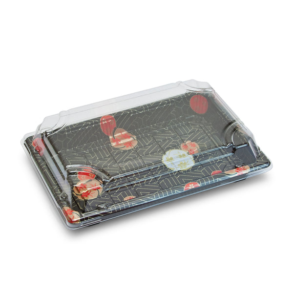 Kamon Sushi To-Go Tray with Lid (50 pc) - YP-1.0, 7-1/4"