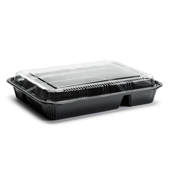 Disposable Lunch Box w/Lid (50pc) (Black) 9.25