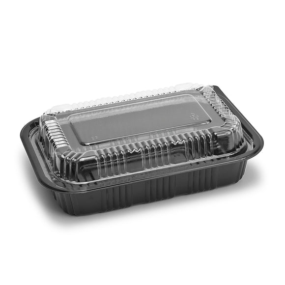 Sushi To-Go Container w/Lid (50Pc) (Black) 7-3/8