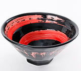 7.75" D x 3.75" H Porcelain Noodle Bowl, Black (KUROYU AKAUZU)