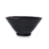 7.75" D x 3.75" H Porcelain Noodle Bowl, Black (YUZUKUROTENMOKU)
