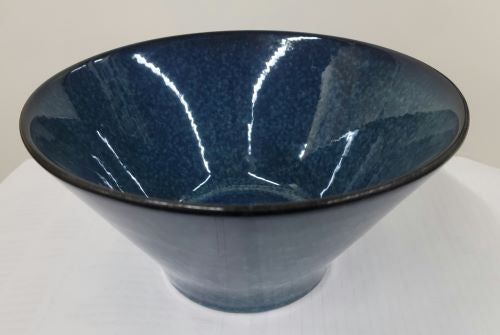 9" D x 4.25" H Porcelain Noodle Bowl, Ramen Bowl, Blue