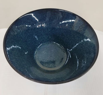 9" D x 4.25" H Porcelain Noodle Bowl, Ramen Bowl, Blue