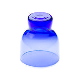 Glass Sake Cup with Blue Streak 2-1/2"H