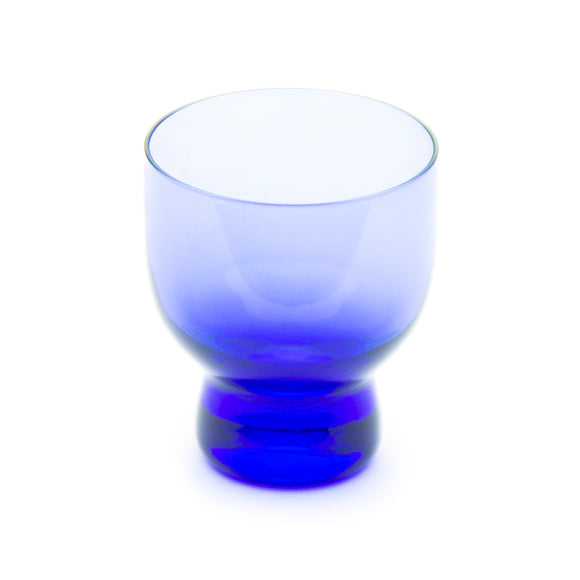 Glass Sake Cup with Blue Streak 2-1/2
