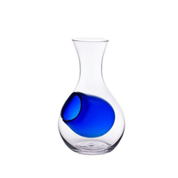Blue Bulb Glass Sake Bottle 6-3/4