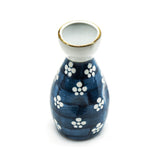 Sake Bottle 5"H, Blue Flower
