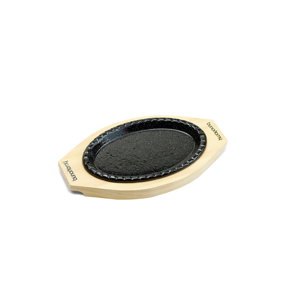 Oval Iron Steak Plate w/Wood Base (No.2)