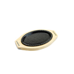 Oval Iron Steak Plate w/Wood Base (No.2)
