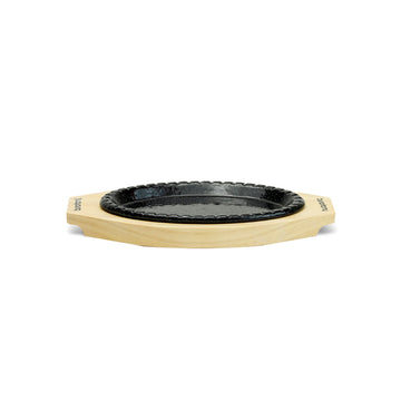 Oval Iron Steak Plate w/Wood Base (No.3)
