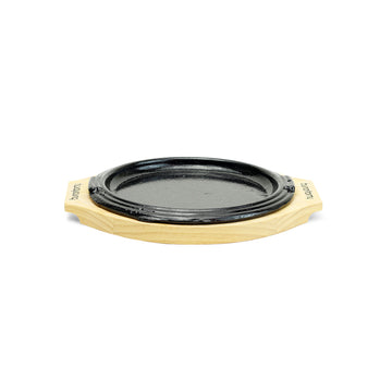 Round Iron Steak Plate w/Wood Base (No.1)