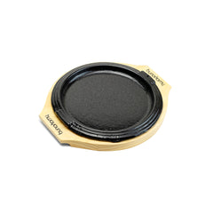 Round Iron Steak Plate w/Wood Base (No.1)