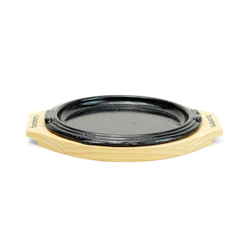 Round Iron Steak Plate w/Wood Base (No.2)
