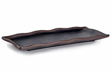 10¾″ × 4¼″ Black Melamine Rectangular Plate — Brown Trim