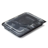 Disposable Lunch Box w/ Lid (50pc) 10.5"x8.25", Black