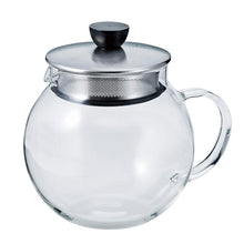 HARIO Jumping Leaf Glass Teapot — 600 ml, Silver Lid